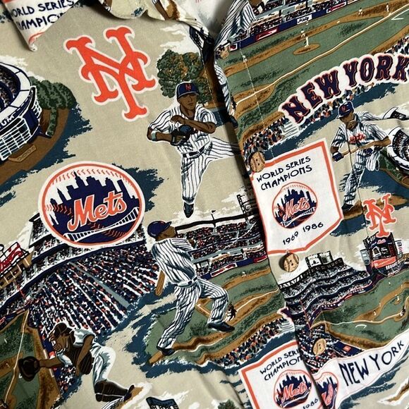 Reyn Spooner MLB New York Mets Button Up Shirt Size XXL Baseball Hawaiian Retro - Picture 5 of 7
